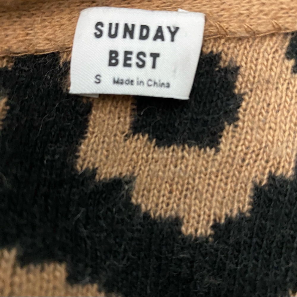 Aritzia Sunday Best Sylvia Alpaca Wool Blend Leopard Print Oversized Cardigan -S - Picture 13 of 15